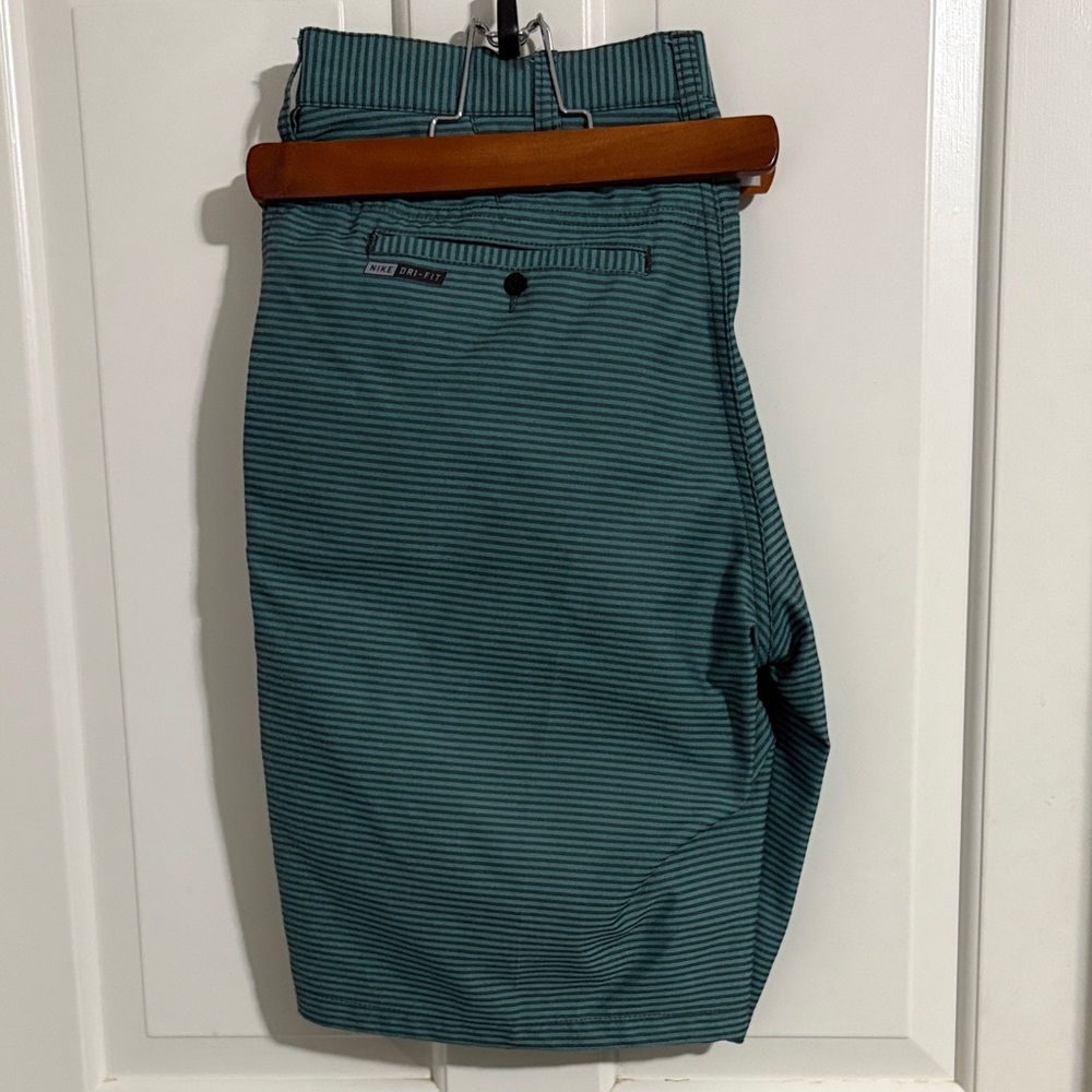 Hurley with Nike Dri-Fit technology, Striped  Teal Shorts